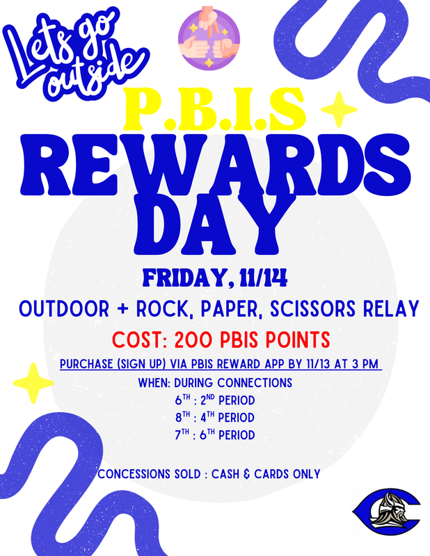 PBIS Rewards Day Friday, 11/14