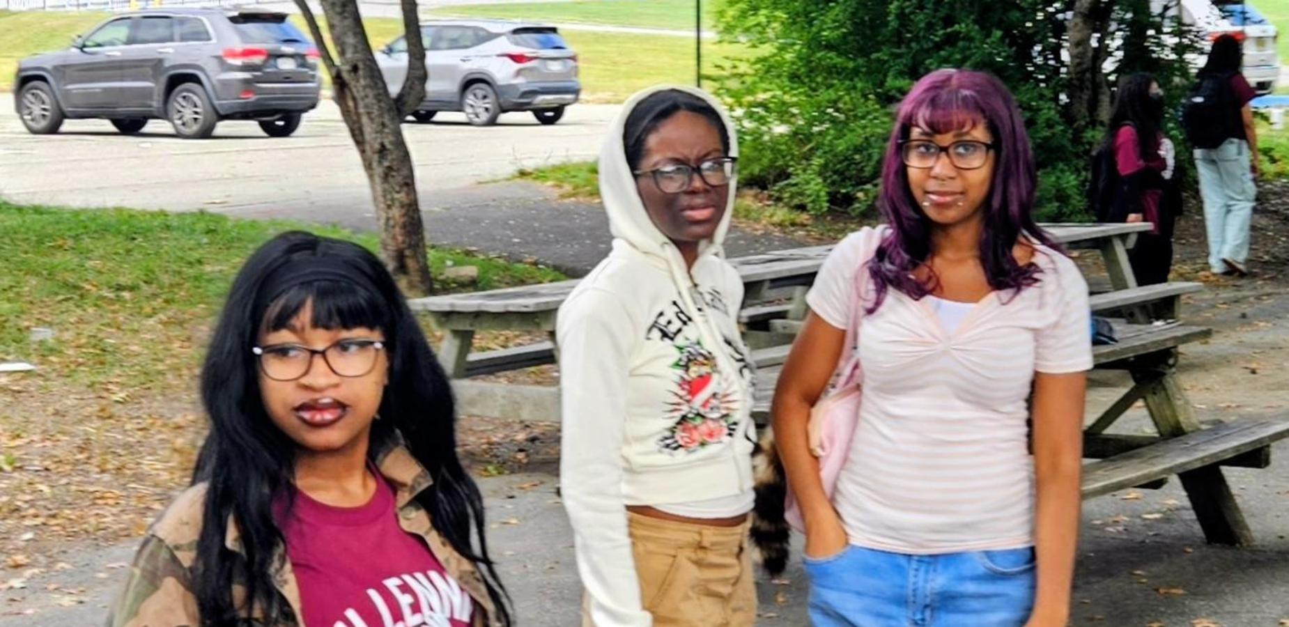 Students pose for community building trip.