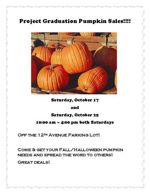 Project Grad Pumpkin Sales