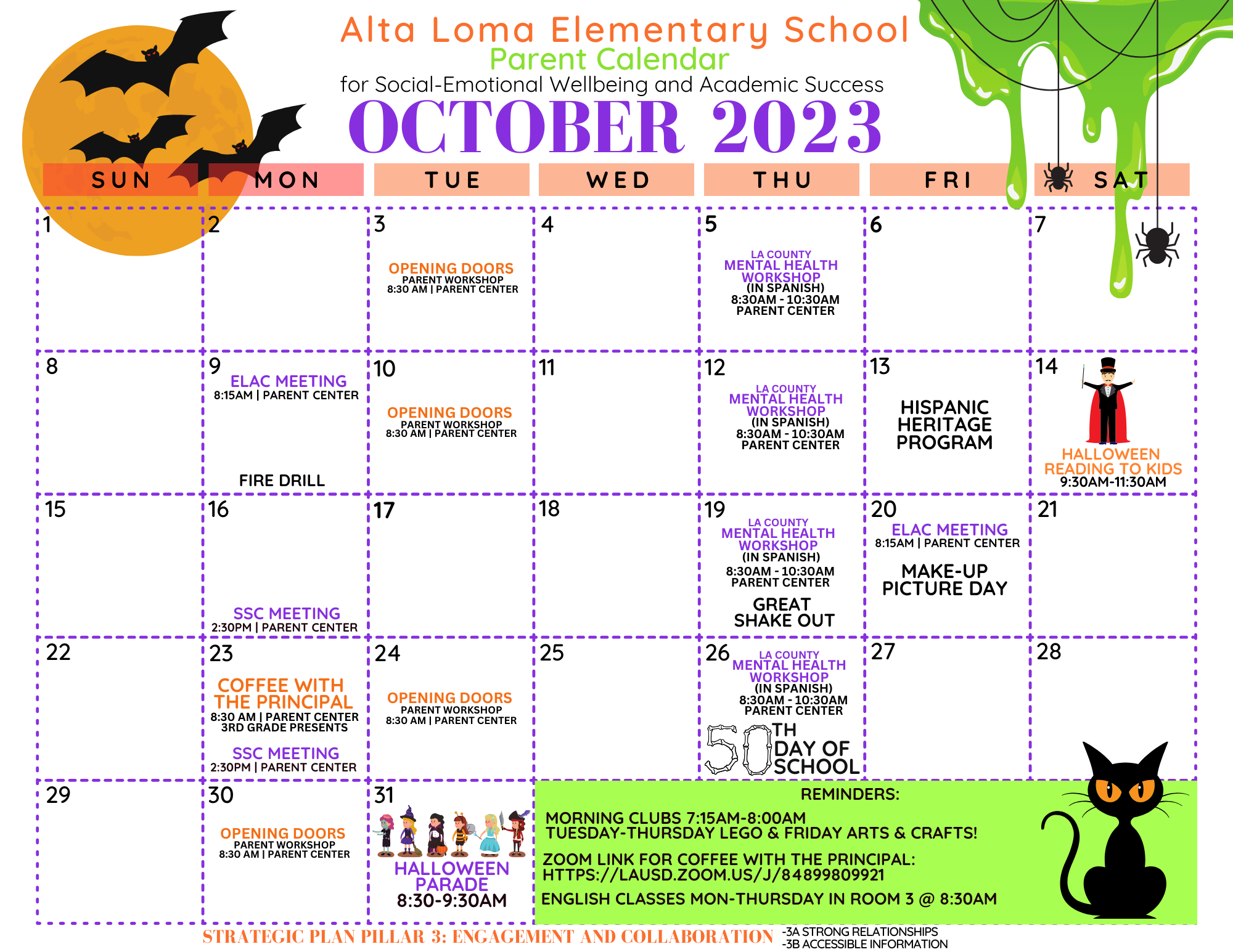Monthly Parent Calendar Parents Alta Loma Elementary & Spanish Dual