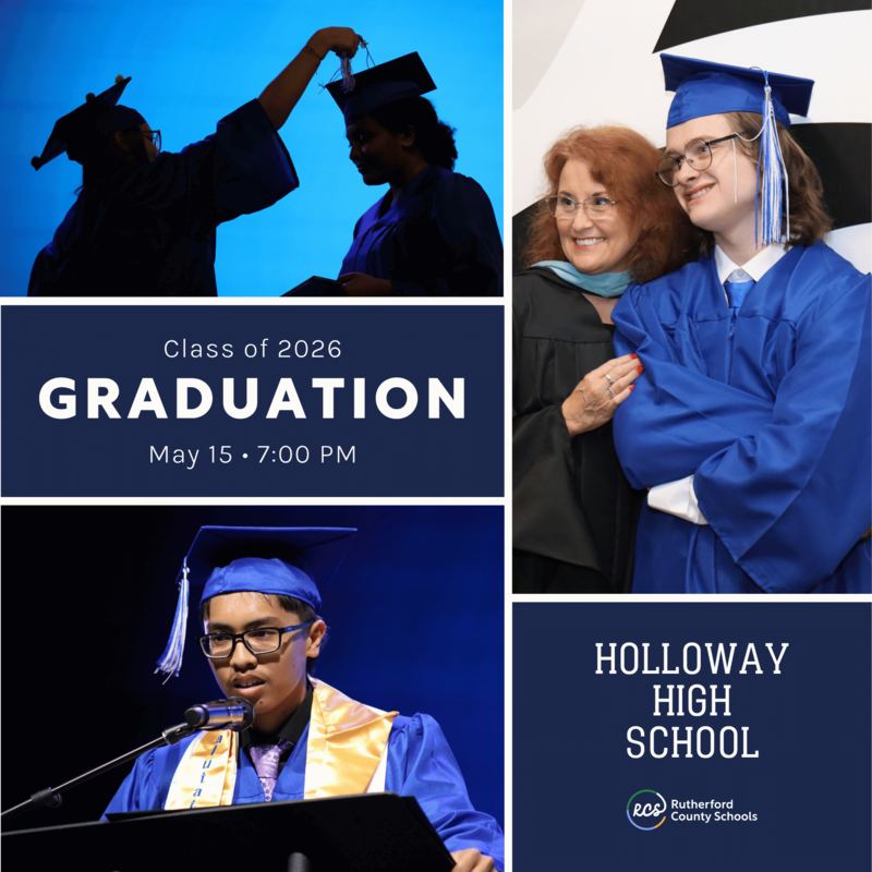 Holloway High graduates in cap and gown