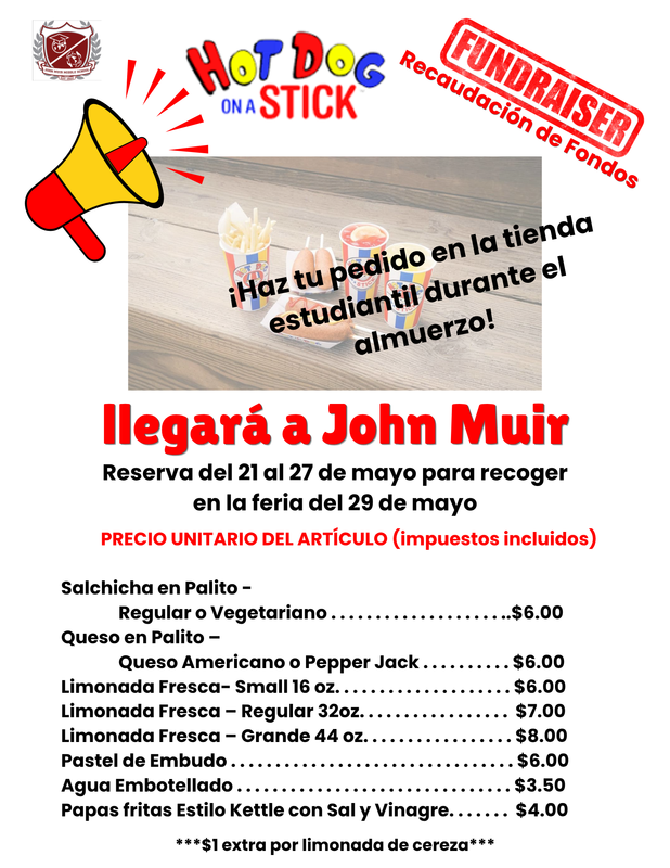 Folleto en español de hot dog on a stick
