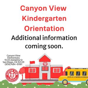 2026-27 Canyon View Kindergarten Orientation information coming soon!
