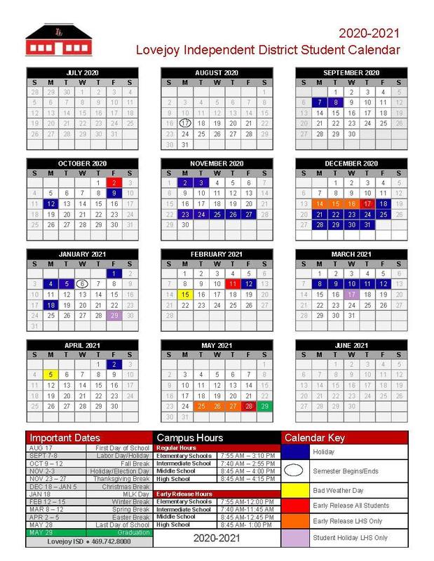 20202021 Approved School Calendar Puster Elementary School