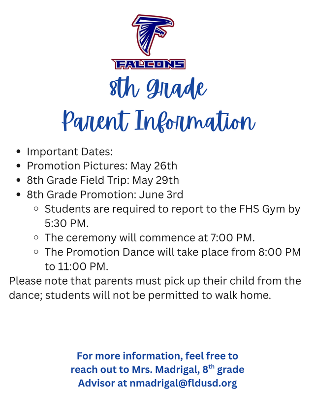 8th Grade Parent Information