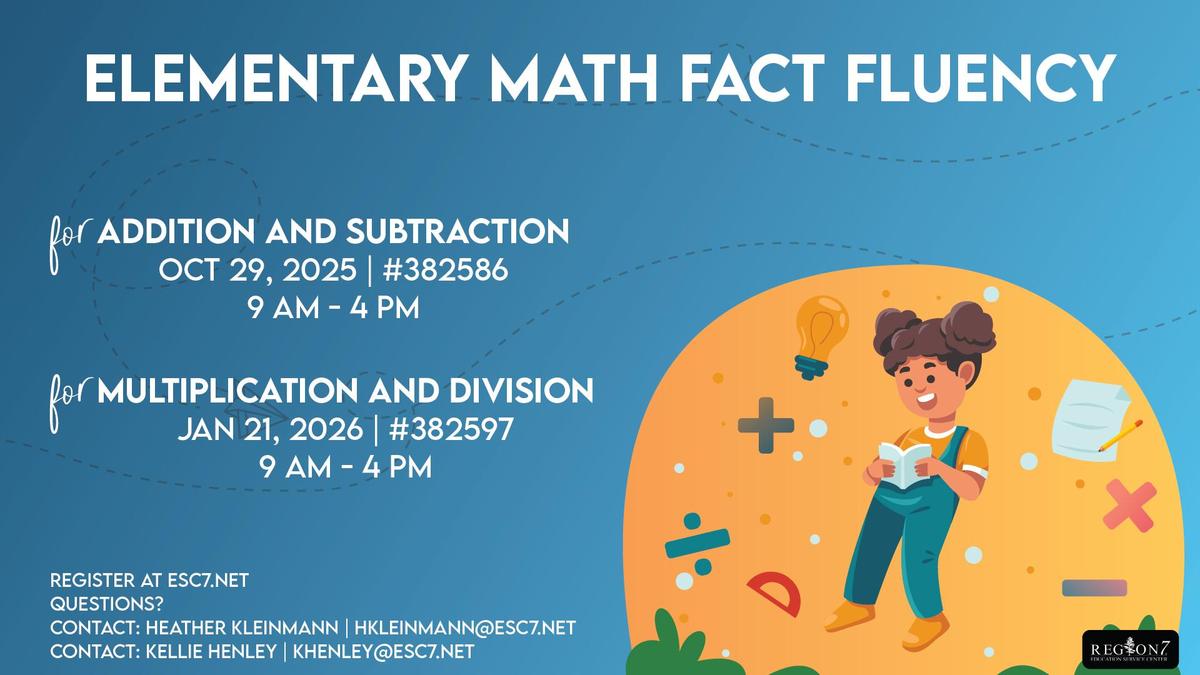 Elementary Math Fact Fluency workshop graphic