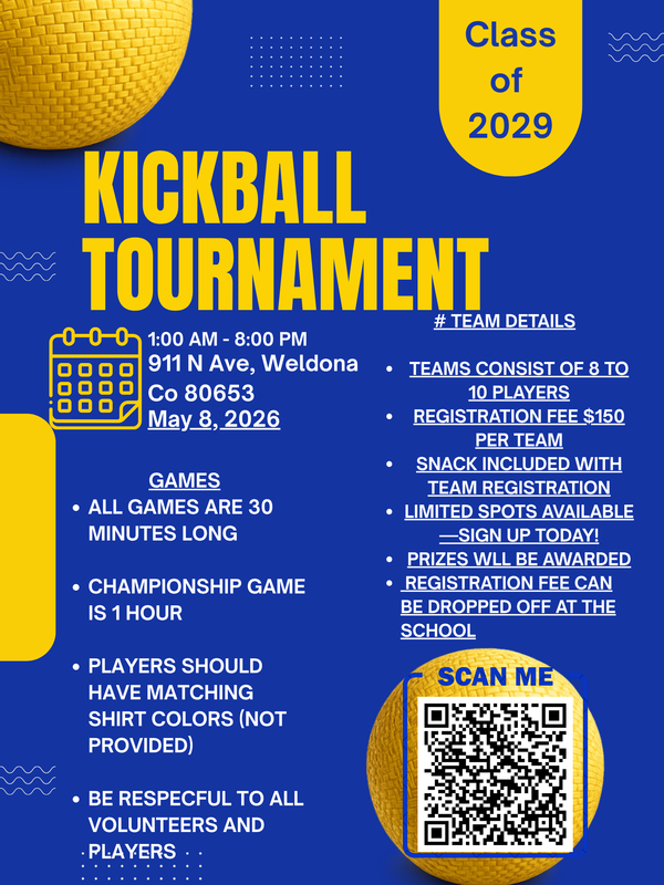 Flyer describing kickball tournament details