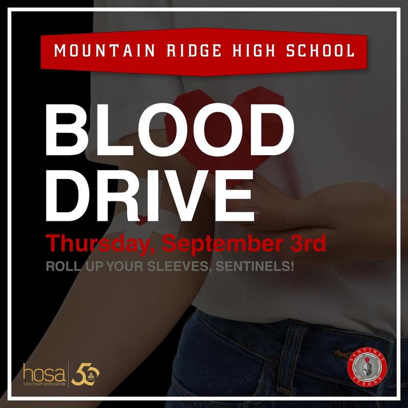 HOSA BLOOD DRIVE: THURSDAY, SEPTEMBER 3RD IN THE SMALL GYM
