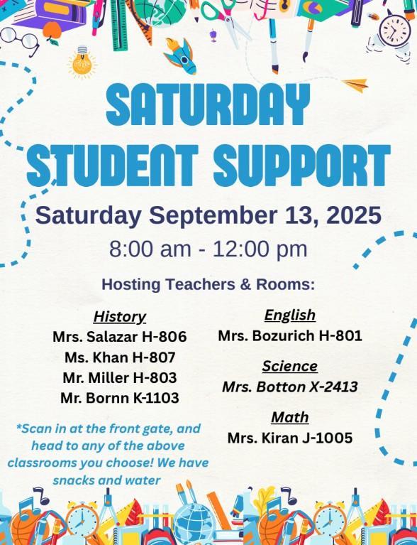 Saturday Student Support Sept 13