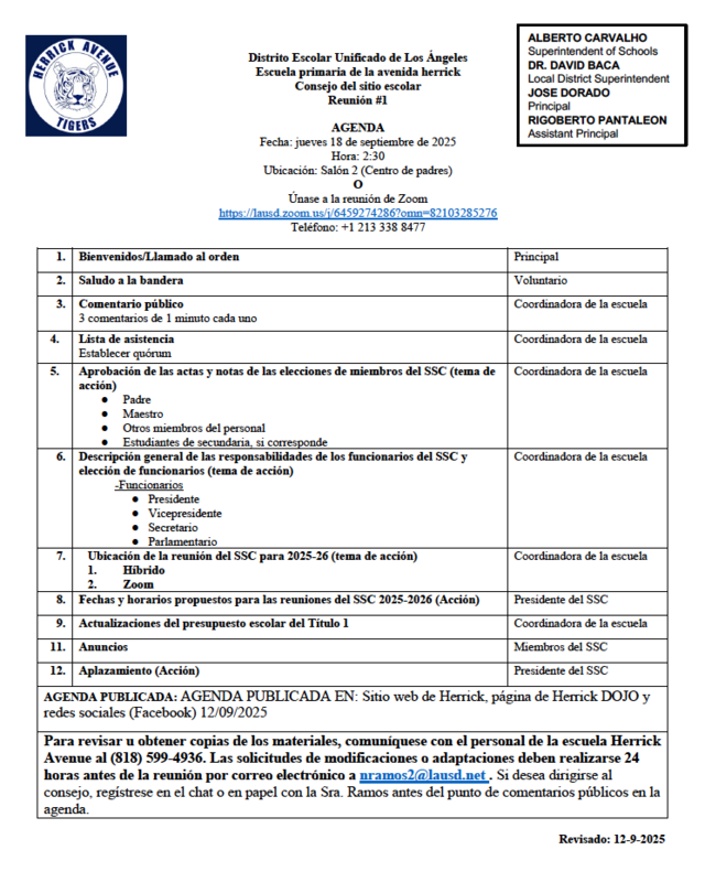 Agenda
