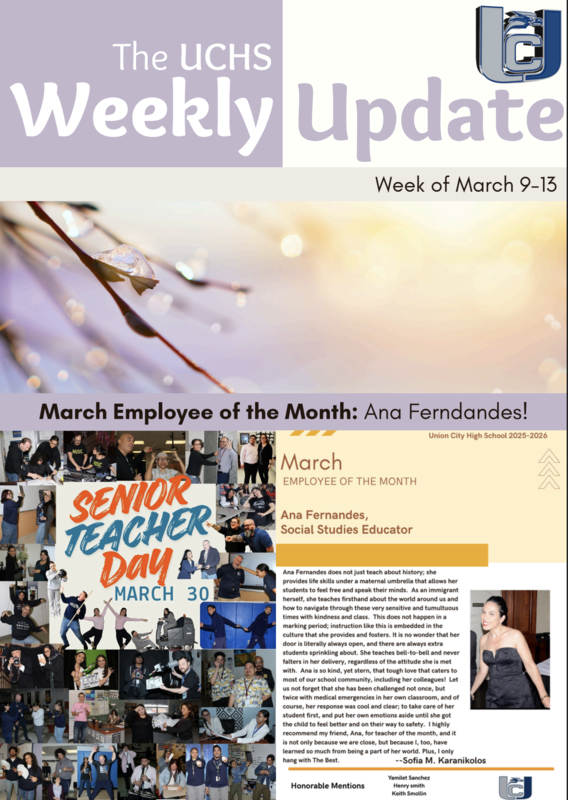 UCHS Weekly Update-March 9-13, 2026