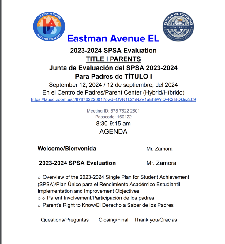 2023-2024 SPSA Evaluation/Title I Parents