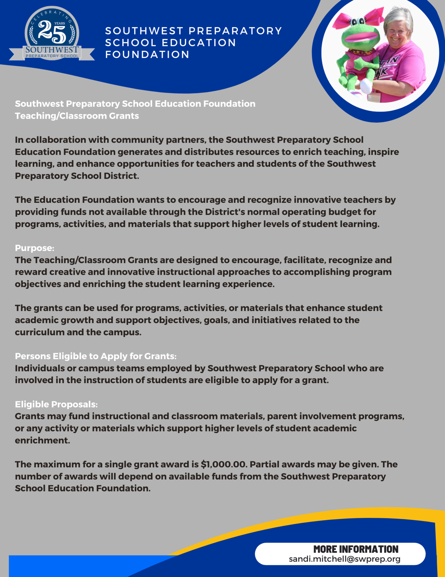 Teacher/Classroom Grants Employee Resources Southwest Preparatory