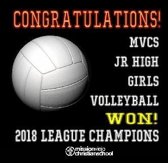 MVCS Girls Volleyball Team Wins 2018 League Championship!