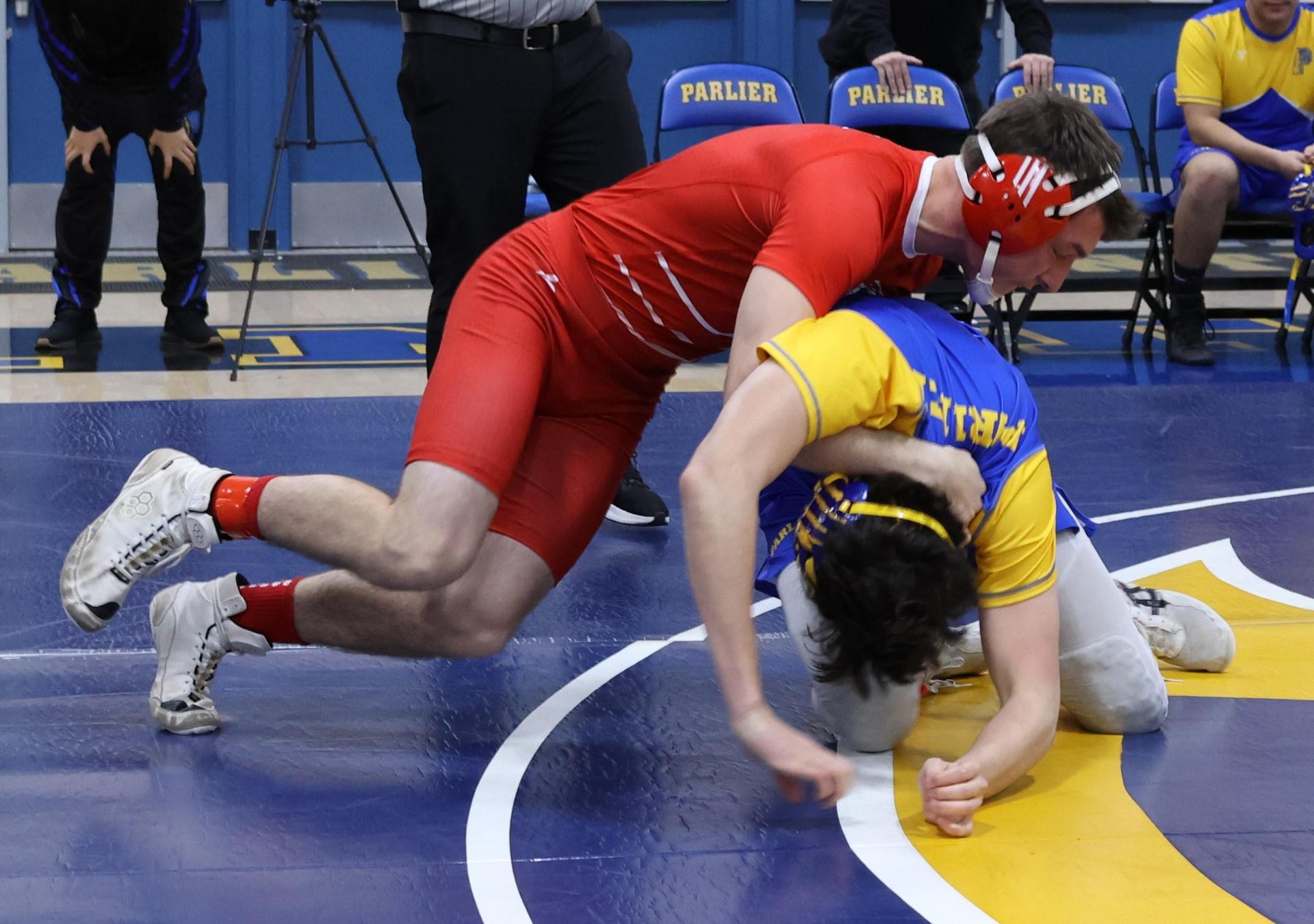 wrestlers in action at parlier