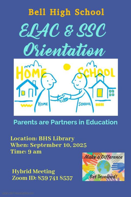 ELAC and SSC Orientation (9.10.2025 at 9am)