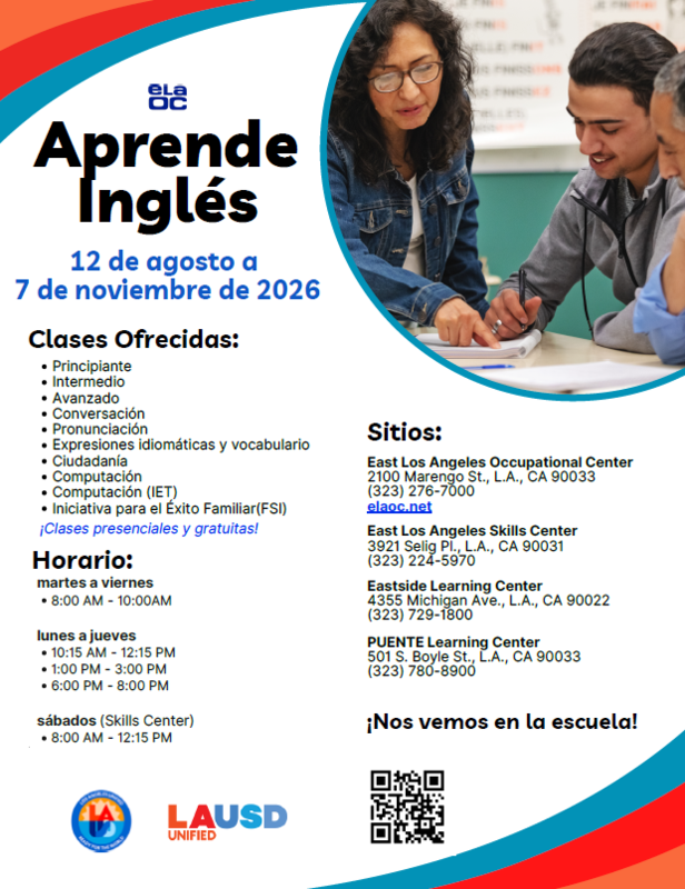 ESL Flyer Spanish (T1) Aug 12 - Nov 7 2026