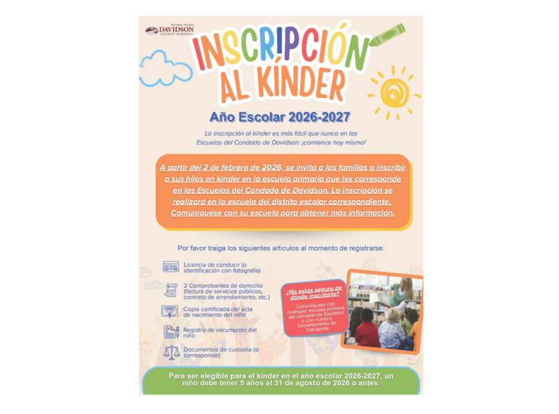 Kindergarten registration 26/27 Spanish