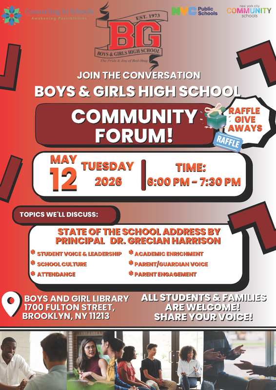 Boys and Girls High School Community School Forum - Tuesday, May 12, 2026 at 6:00PM