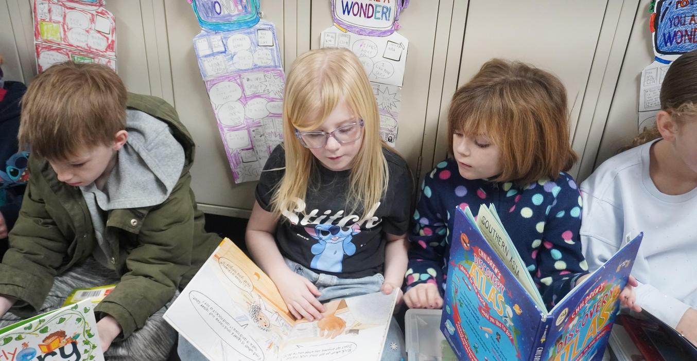 Lee students enjoy their Drop Everything and Read time.