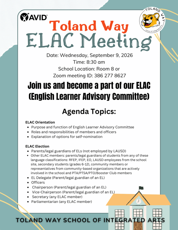 Join us for ELAC Orientations and Elections!