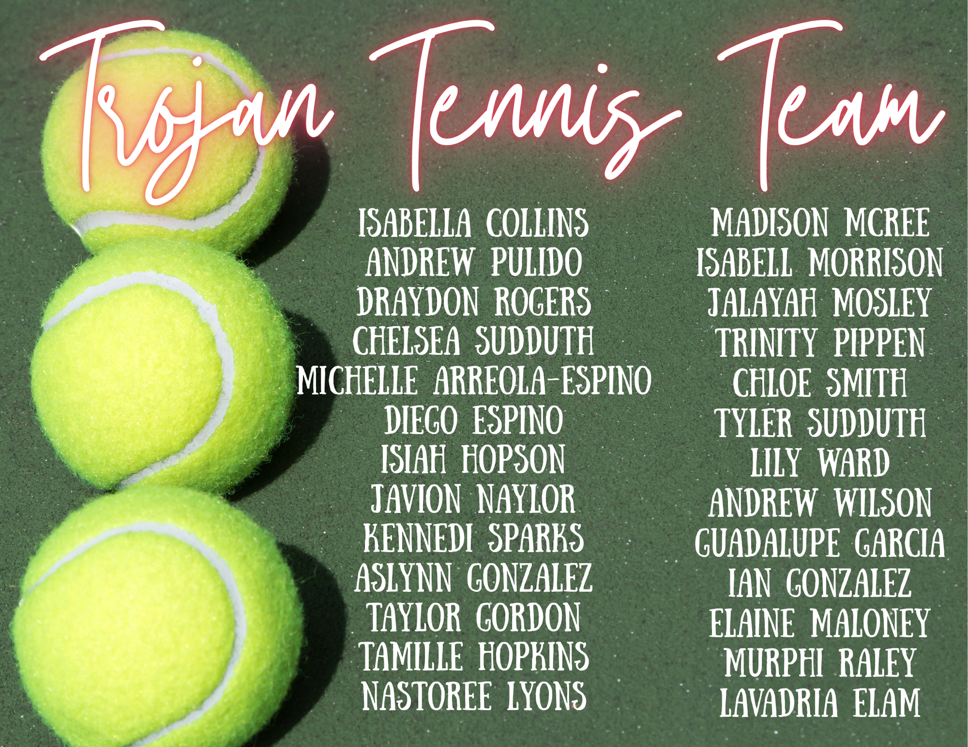 Tennis Roster