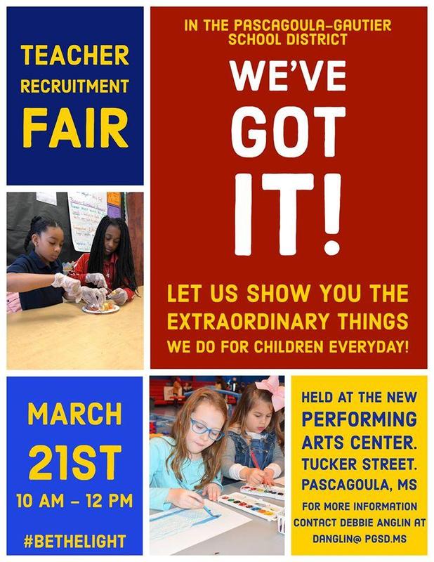 Come See Us at the Teacher Recruitment Fair Saturday, March 21st 10 am -12 pm