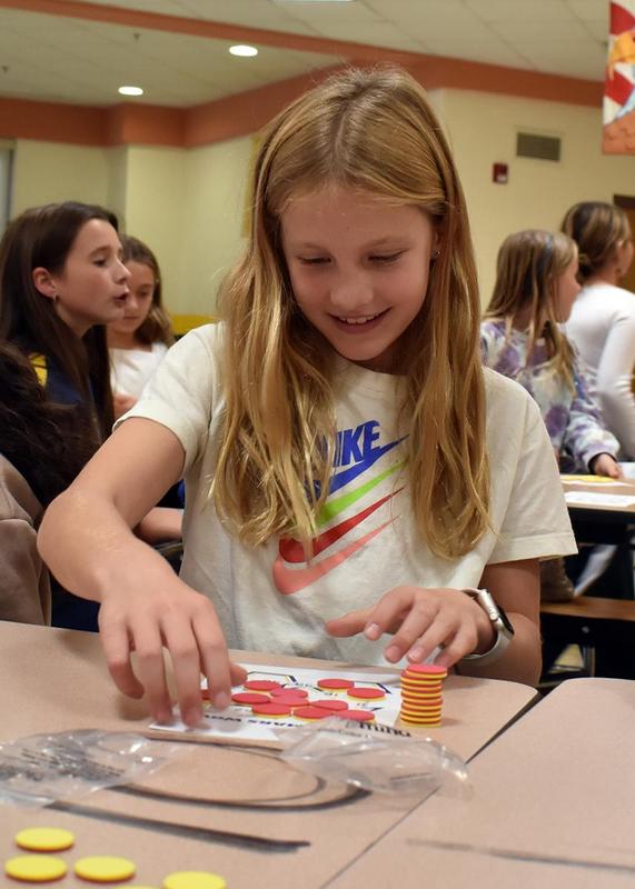 a student playing bingo