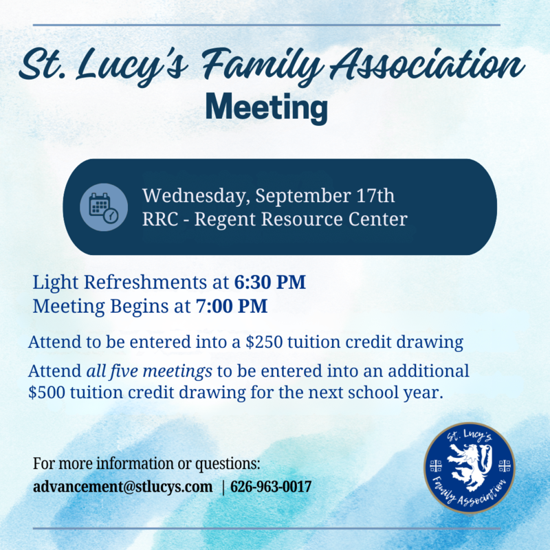 Attend the first SLFA Meeting of the School Year and earn Parent Hours!