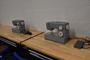 sewing machine on table