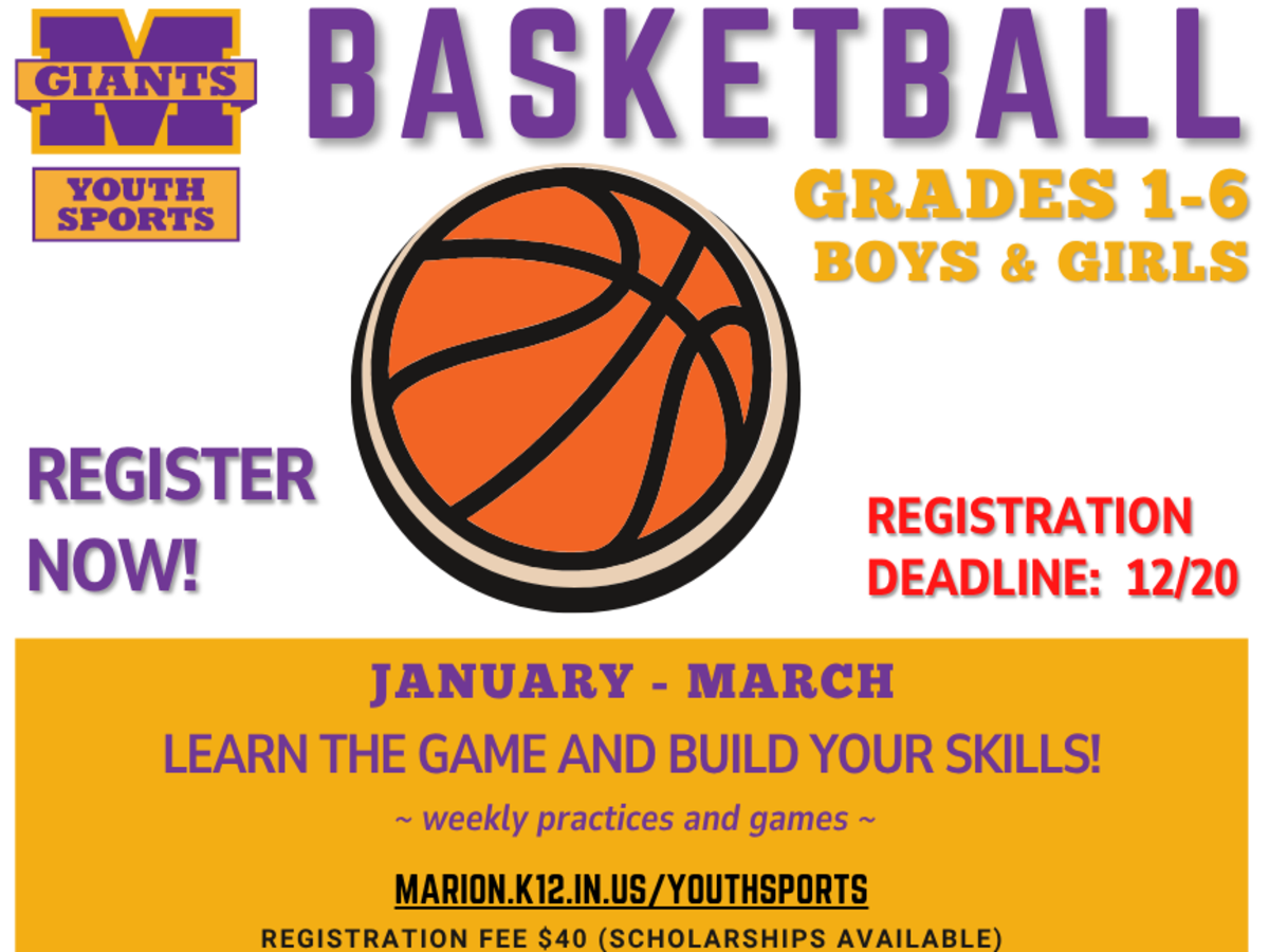 promo graphic - Marion Youth Sports basketball