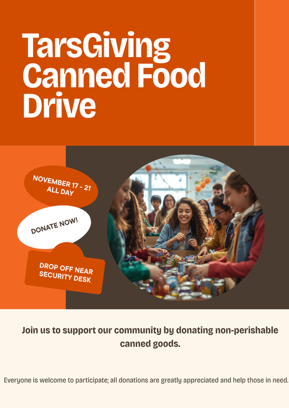 TarsGiving Canned Food Drive!!!! November 17-21!