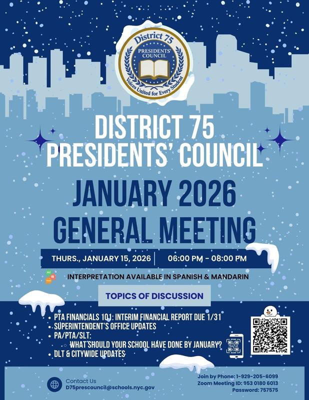 DISTRICT 75 PRESIDENTS' COUNCIL: JANUARY 2026 GENERAL MEETING 1