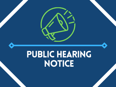 Public Hearing Notice image with megaphone