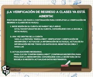 Back to School verification - Spanish