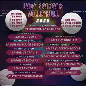 Lady bearcats volleyball schedule