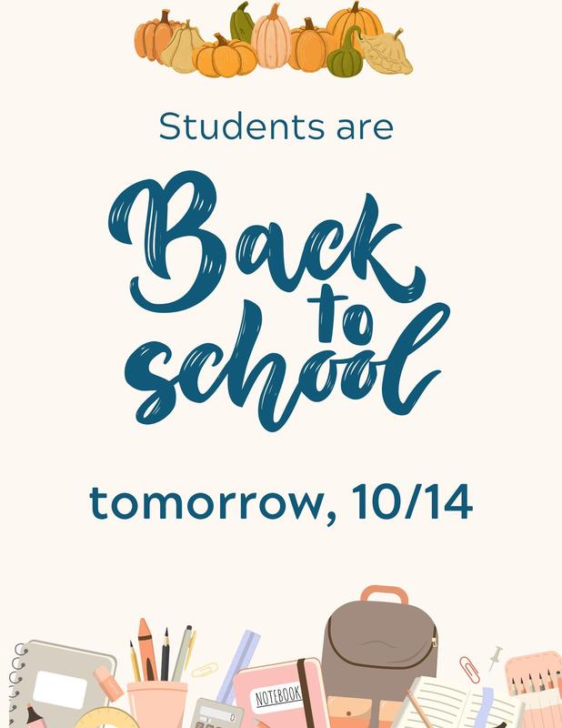 back to school flyer students return 10/14