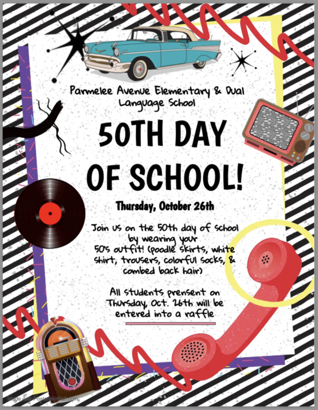 50th Day of School! Parmelee Avenue Elementary and Dual Language School