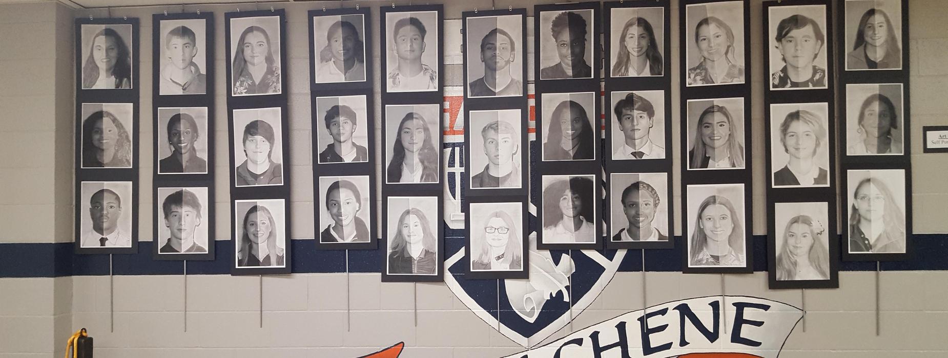 Mrs. Knott's Art II - Self Portrait Display