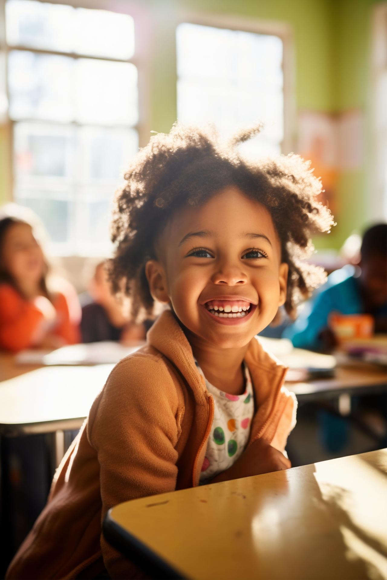 Girl Smiling in Class