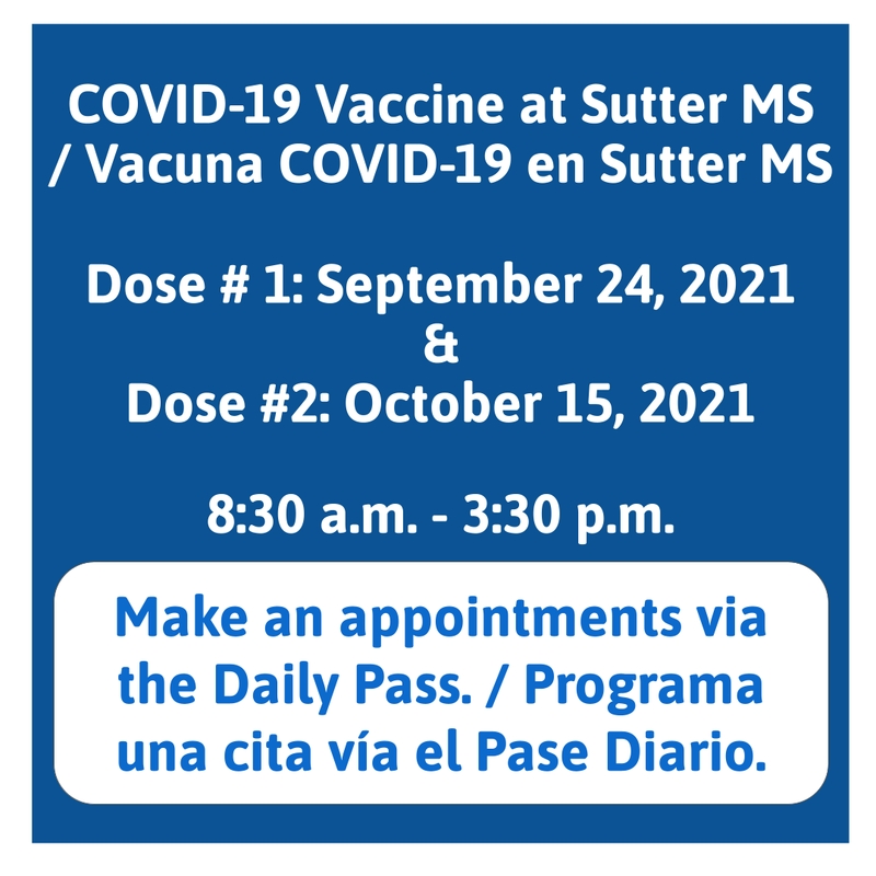 Vaccination on Sutter MS/ Vacunación en Sutter MS Featured Photo