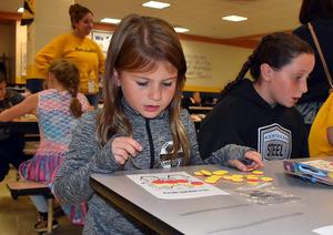 a stduent playing bingo