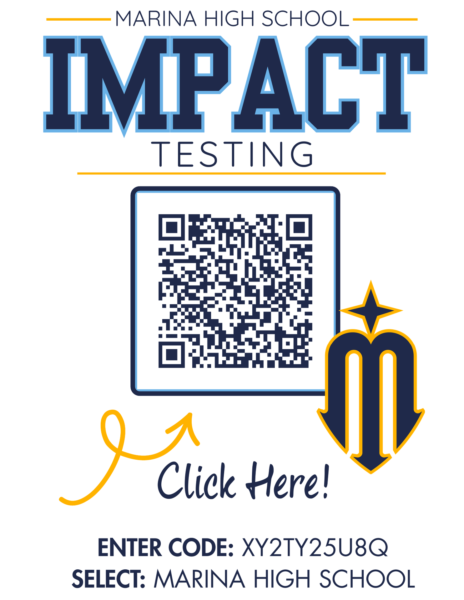 Flyer for Impact testing QR code with directions