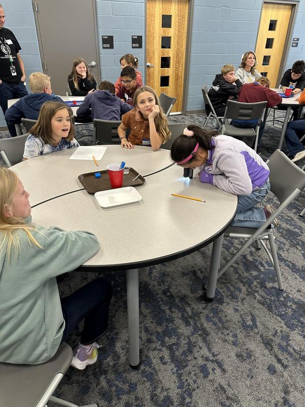 Students during water project