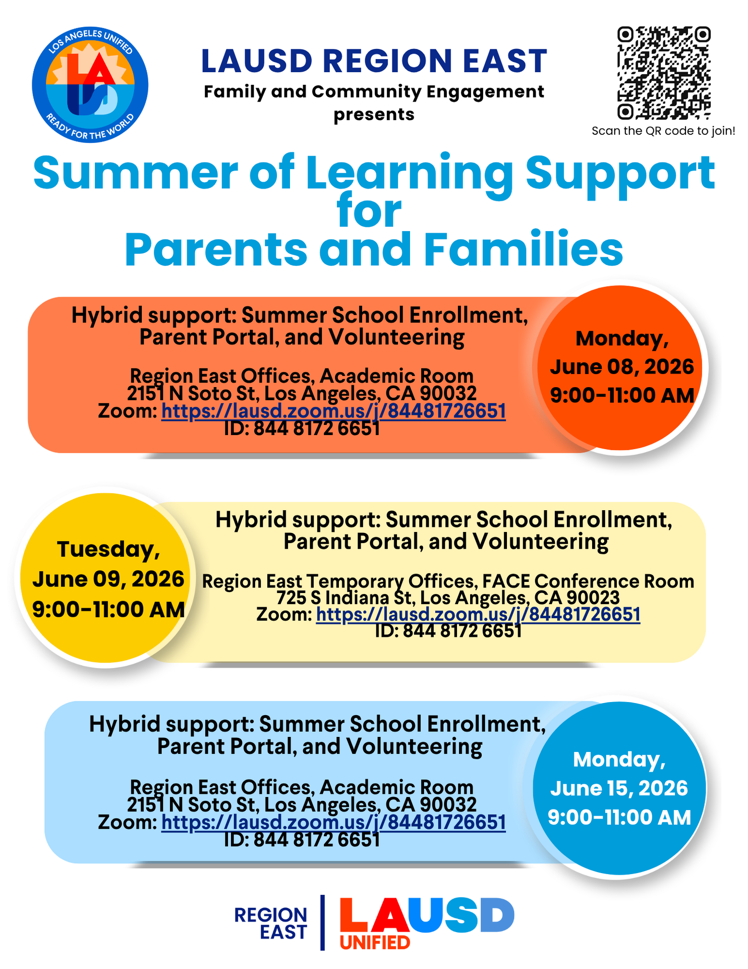 Summer of Learning Support for Parents and Families