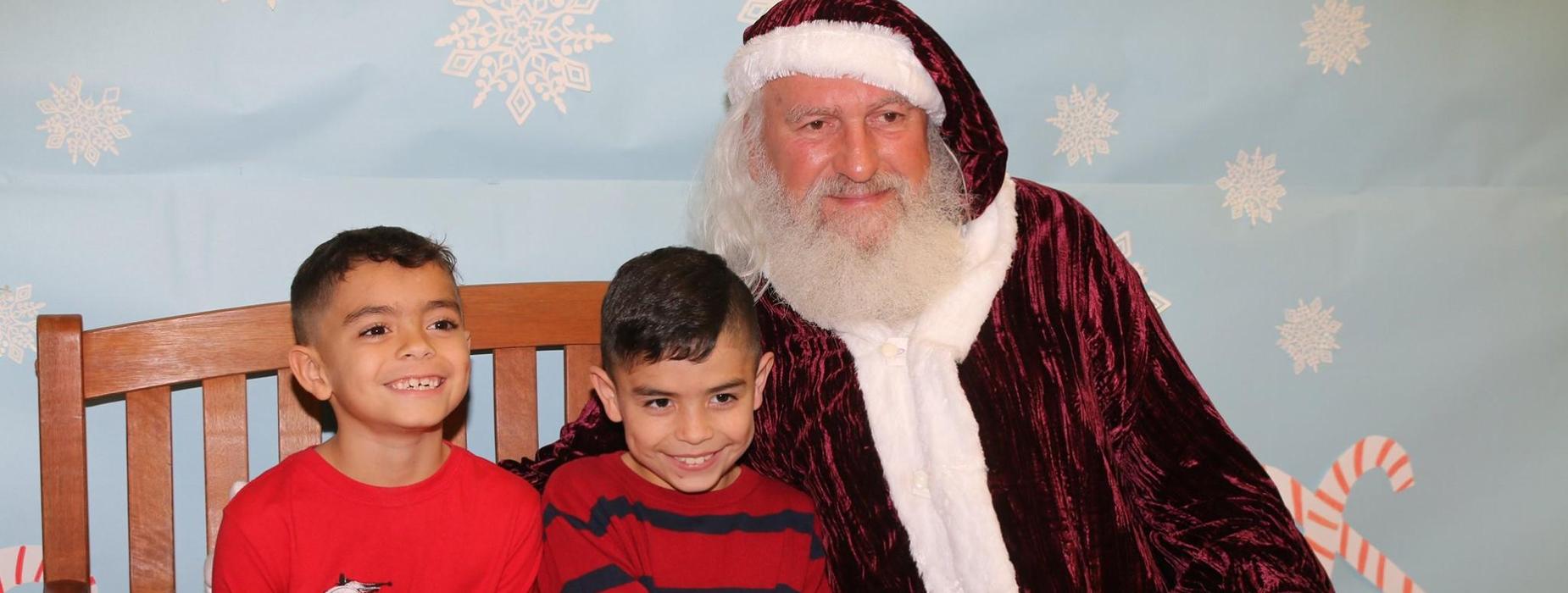santa with students