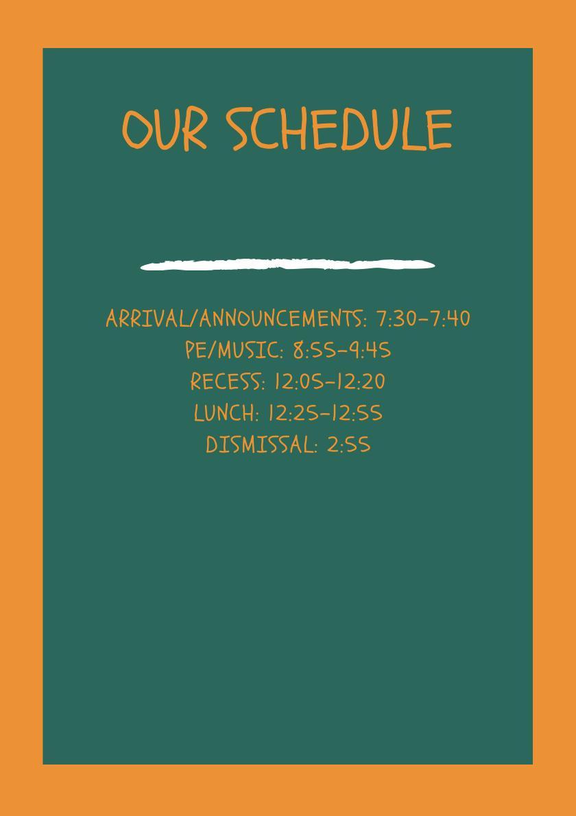 Schedule Michelle Bish Fairmont Elementary