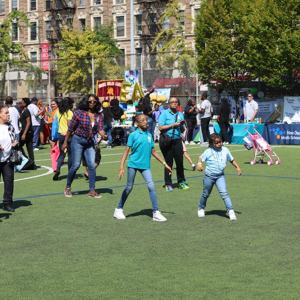 Students dancing.