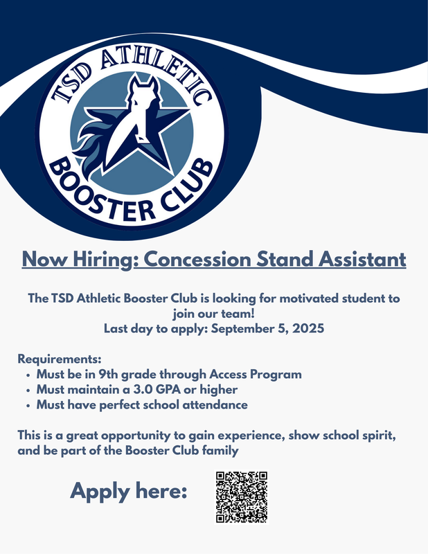 Student Opportunity – Booster Club Concession Stand Assistants