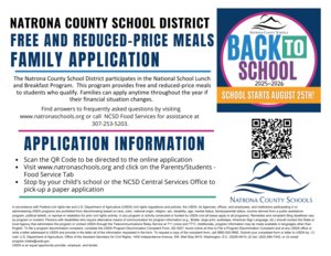 Free and Reduced-Price Meals Family Application flier